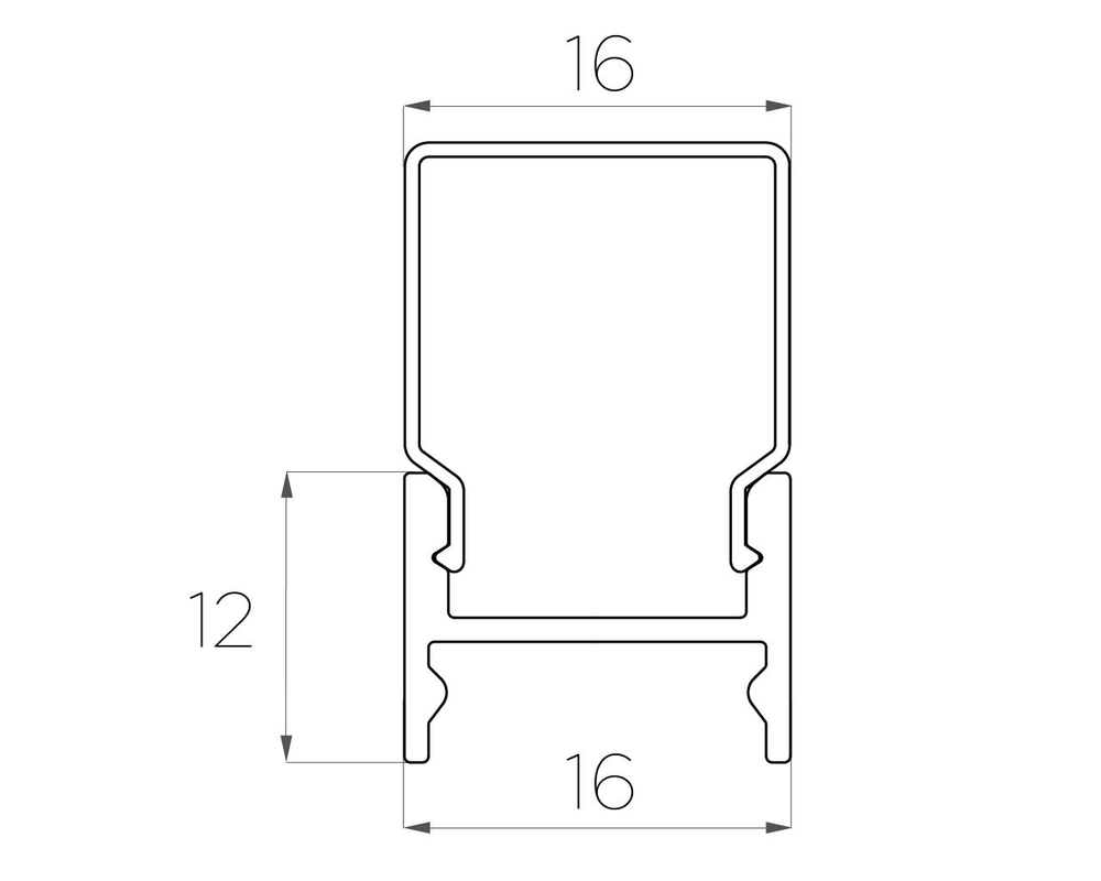 Профиль накладной алюминиевый LC-LPS-1216-2 Anod