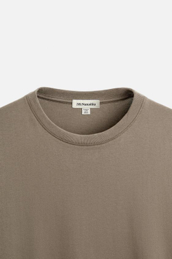 ZARА X NANUSHKA ФУТБОЛКА С ПРИНТОМ, КОРИЧНЕВЫЙ