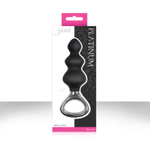 Чёрная анальная елочка с ручкой Jolie Platinum Plug Medium из силикона - 13,4 см. (Цвет: черный)