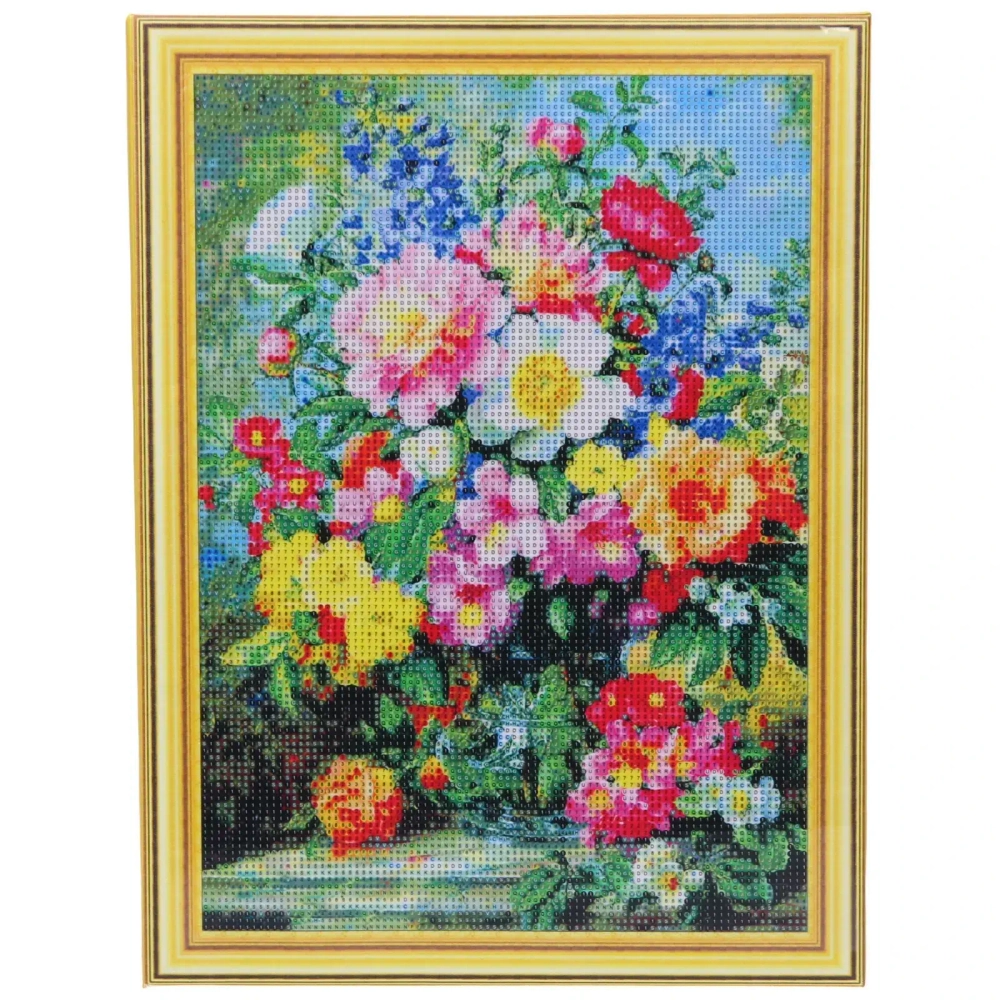 Алмазная мозаика на подрамнике с полным заполнением «МИР ЯРКИХ КРАСОК», летний букет, 30*40 см
