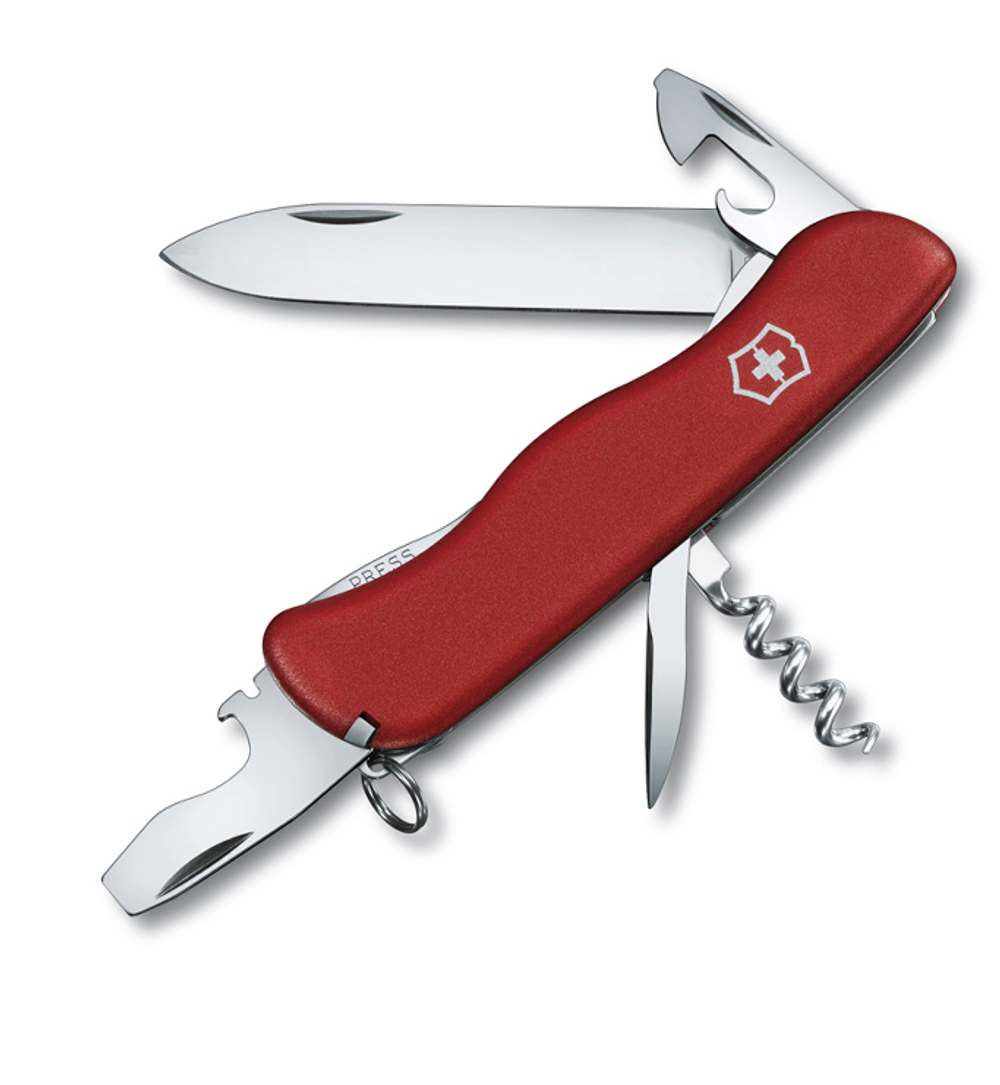 Нож Victorinox Picknicker, 111 мм, 11 функций, с фиксатором лезвия, красный