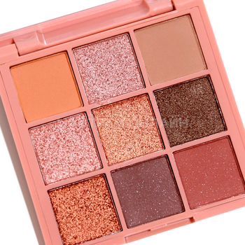 Тени для век Dikalu розово-коричневые с блеском 9 цветов 7 г