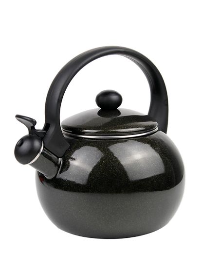 Чайник 2,2 л. эмалированный со свистком Kamille KM 1038A с черной бакелитовой ручкой