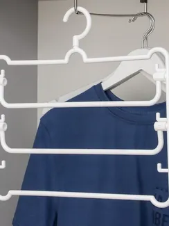 Вешалка для брюк и юбок 3-х уровневая, 35,5×34 см, цвет МИКС