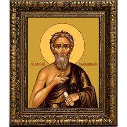 Василий Московский, Блаженный, Христа ради юродивый. Икона на холсте.