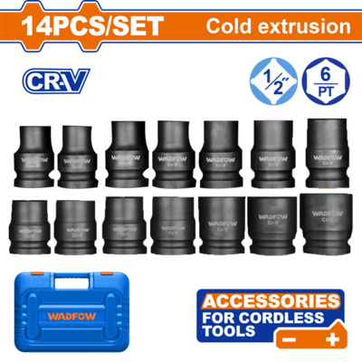Набор ударных торцевых головок 1/2" 14 шт (8) WADFOW WMS4D01