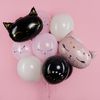 Букет шаров "Черная и розовая кошечки"