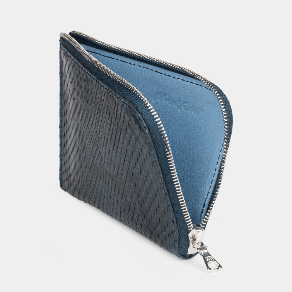 Мини-кошелек кожаный Aven синего цвета