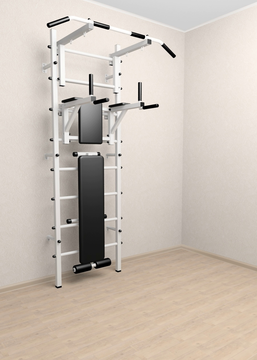 Шведская стенка Sv Sport усиленная 605 (Турник стандарт/Брусья/Скамья)