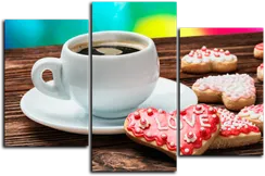 Модульная картина " Любовь как чашка горячего кофе "