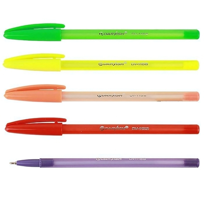 Ручка масляная 0,7 мм, синяя, корпус цветной с игольчатым стержнем (Darvish)