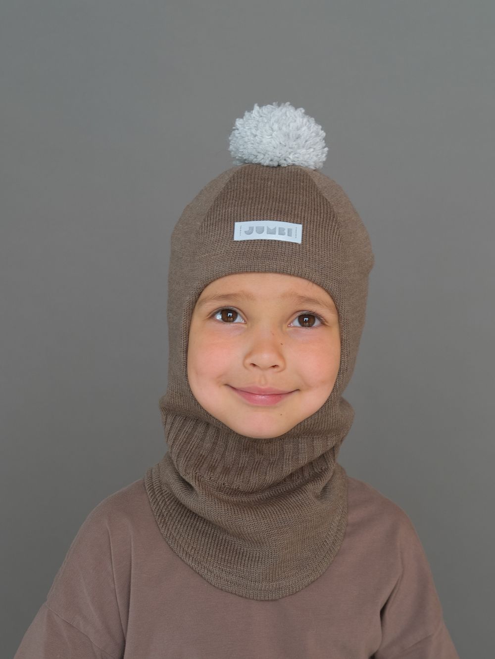 Шлем весенний/осенний вязаный (Латте) ЧИП