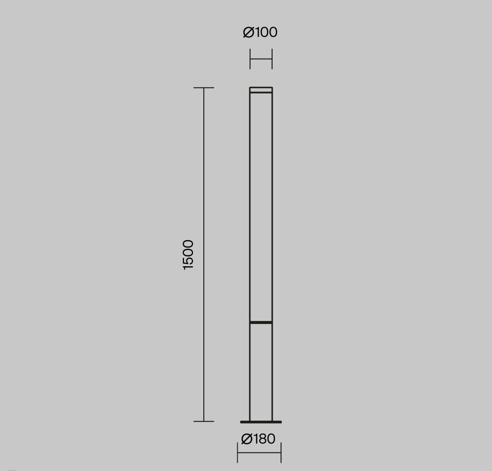 Светильник столбик ландшафтный 50вт 100x100x1500мм