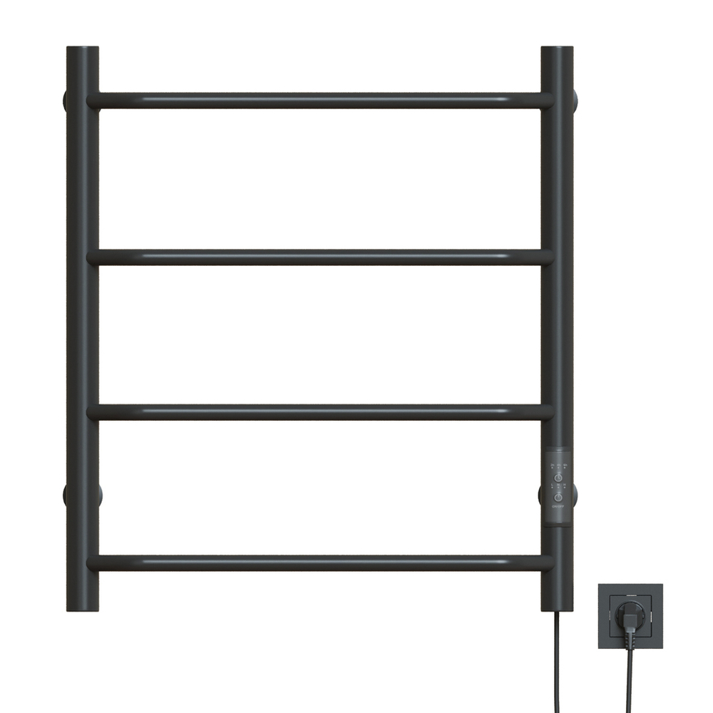 Полотенцесушитель MIXLINE MIRA  60х50 (таймер, 201 Вт, 4 перекладины) электрический ГРАФИТ