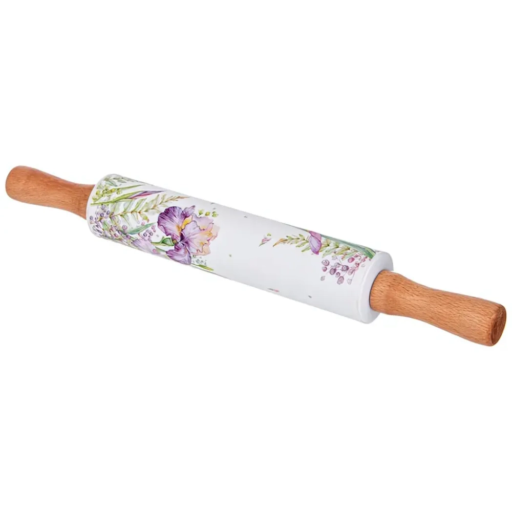 Скалка силиконовая с деревянными ручками 43*5,4см «IRISES»