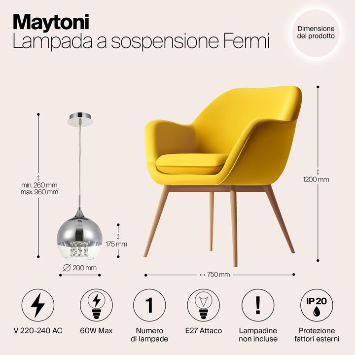 Подвесной светильник Maytoni Fermi P140-PL-110-1-N