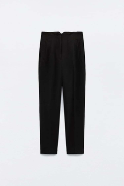 ZARA БРЮКИ С ВЫСОКОЙ ПОСАДКОЙ, ЧЕРНЫЙ
