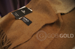 Плед из 100% шерсти молодого верблюжонка 150x200 см. (BODIOS) - камэл-бежевый