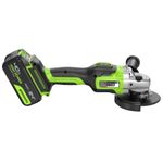 Угловая шлифовальная машина акк. Greenworks GD24AG, 24V, б/щет, 125 мм, 10500 об/мин,1x4Ач,быстрое ЗУ,кор (3200207CUB)