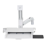 Крепление "Рука" Ergotron StyleView Sit-Stand Combo System с дополнительной рабочей поверхностью (45-260-216 / 45-261-026), Серебряный