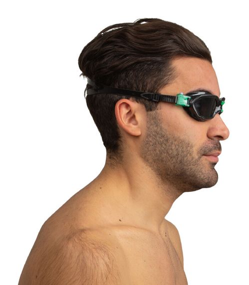 Очки для плавания Seac Aquatech тонированные стекла черный/зеленый