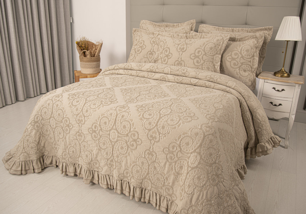 Покрывало 240x260 Tivolyo home Amadora бежевое