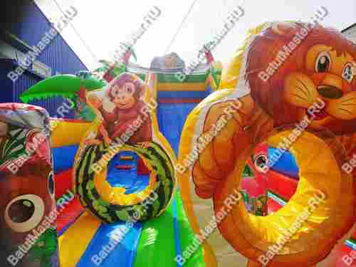 Коммерческий надувной батут "Мир сафари 2", 8*4*5 м