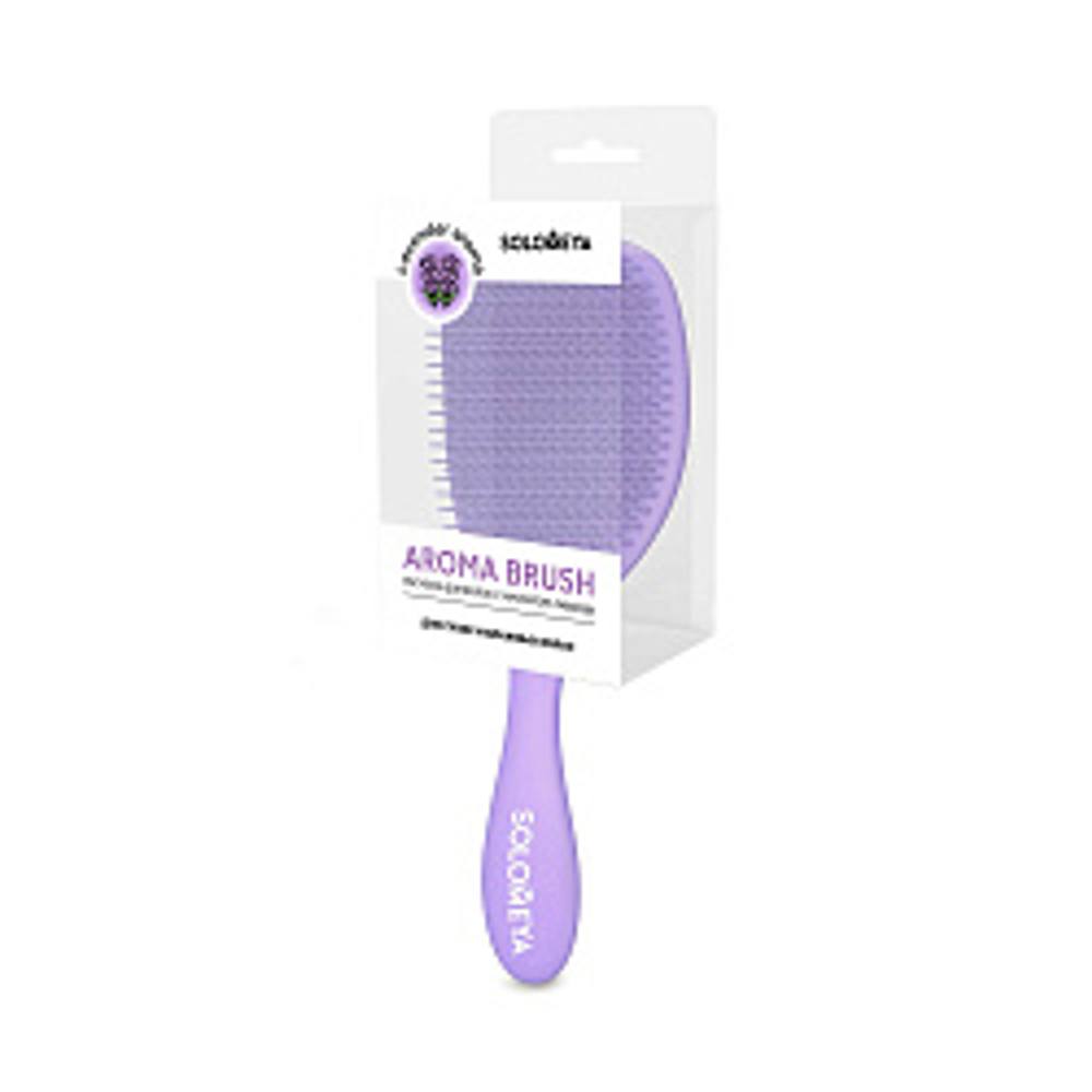 [Solomeya] Расческа для сухих и влажных волос АРОМАТ ЛАВАНДА Wet Detangler Brush Cushion Lavender, 1шт