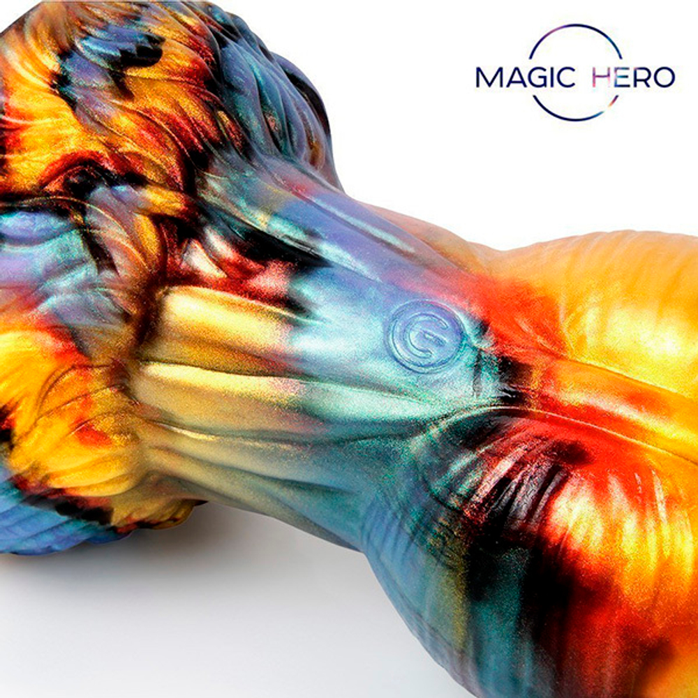 Разноцветный фантазийный вибромассажер 26см с пультом ДУ Bior Toys Magic Hero MH-13020