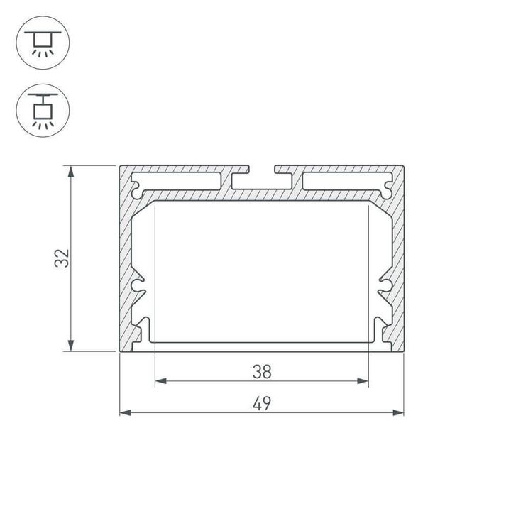 Профиль Arlight SL-LINE-4932-2000 ANOD 019308
