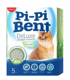 Пи-пи Бент Делюкс Эко Комкующийся Свежая трава 5кг.