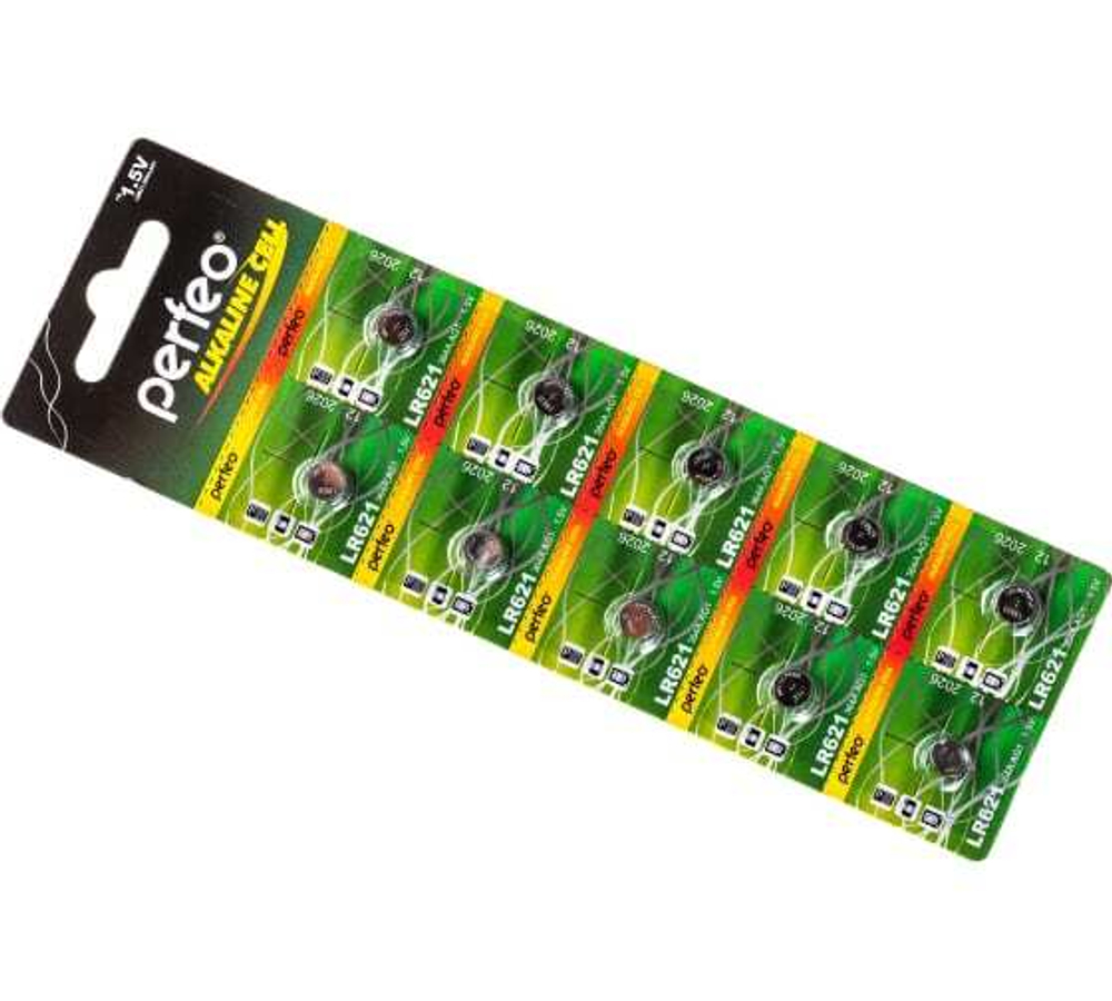 Батарейка Perfeo LR621 AG1 364A 1.5V, 10 шт, блистер