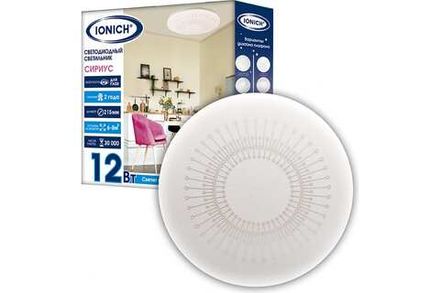 Светильник декоративный ТМ IONICH  2160 "Сириус" 12 Вт 850 Лм 230 В 6500 К 215 мм