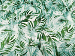 Эластичный бельевой атлас-стрейч, зеленые листочки, (Арт: ASP-009)