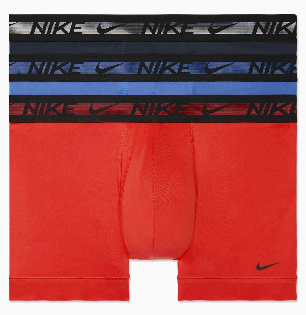 Мужские спортивные боксеры Nike Dri-Fit Ultra Stretch Micro Trunk 3P - habanero red/medium blue/obsidian