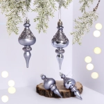 Елочные украшения «Glamour» 10 см (набор 4 шт), Серебро