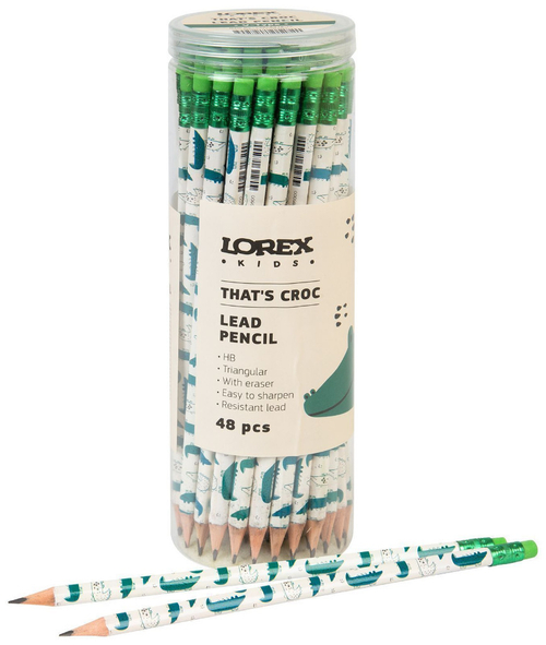 Карандаш чернографитный с резинкой ЛОРЕКС HB Кидс В-тайп вотс крок (LXKLPVTE-TC)
