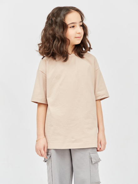 Футболка-oversize тонкая пудровая