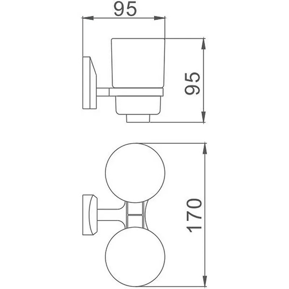 Стакан двойной для зубных щеток Haiba HB1608