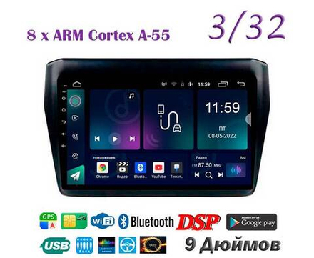 Topway TS18 3+32GB 8 ядер для Suzuki Swift 2016-2020