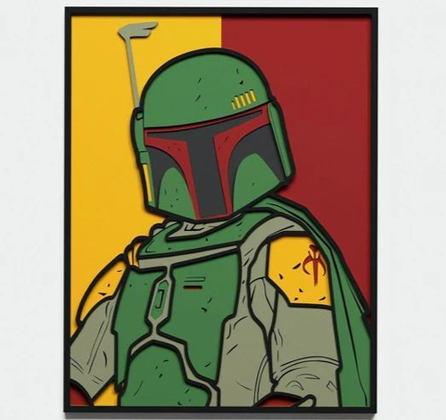 3D Картина по номерам из дерева Боба Фетт, 38x50 см