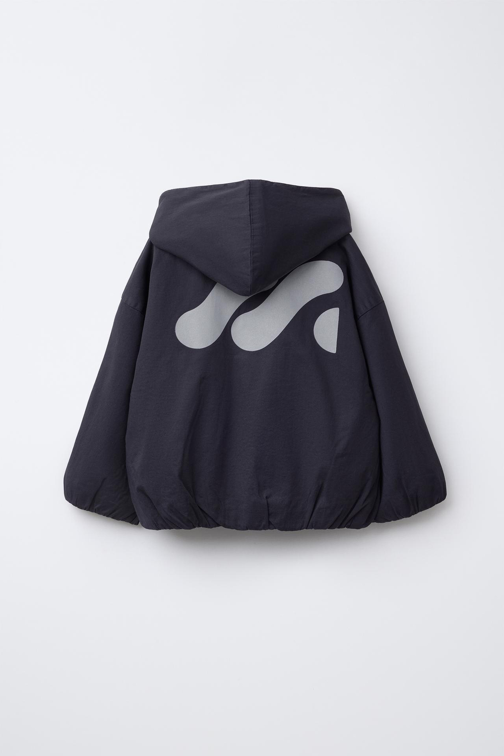 ZARA КУРТКА С КАПЮШОНОМ И ЛОГОТИПОМ, АНТРАЦИТОВО-СЕРЫЙ