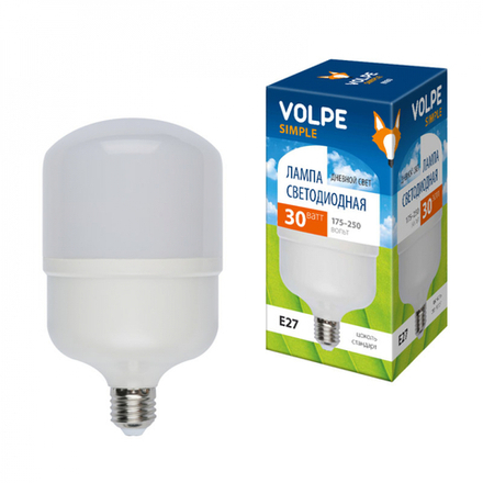 LED-M80-30W-DW-E27-FR-S Лампа светодиодная. Матовая. Серия Simple. Дневной свет 6500K. Картон. ТМ Volpe.