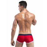 Стильные красные мужские плавки с контрастным поясом (Размер: XL) (Цвет: красный)