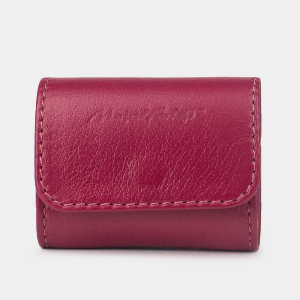 Чехол-держатель кожаный для наушников Grand Easy цвета малины