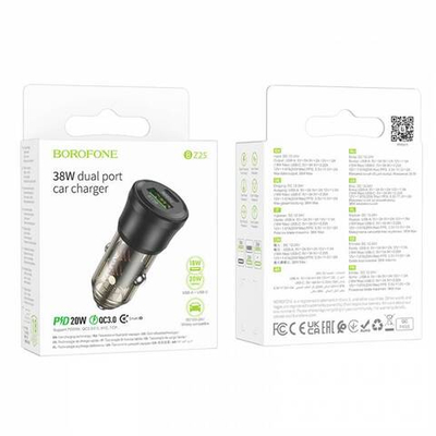 Автомобильное зарядное устройство Borofone BZ25 PD38W QC3.0 (black)