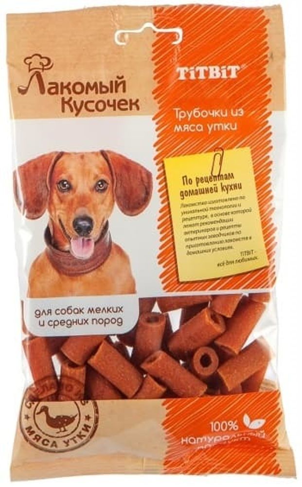 Лакомый кусочек Трубочки из мяса утки 80 г