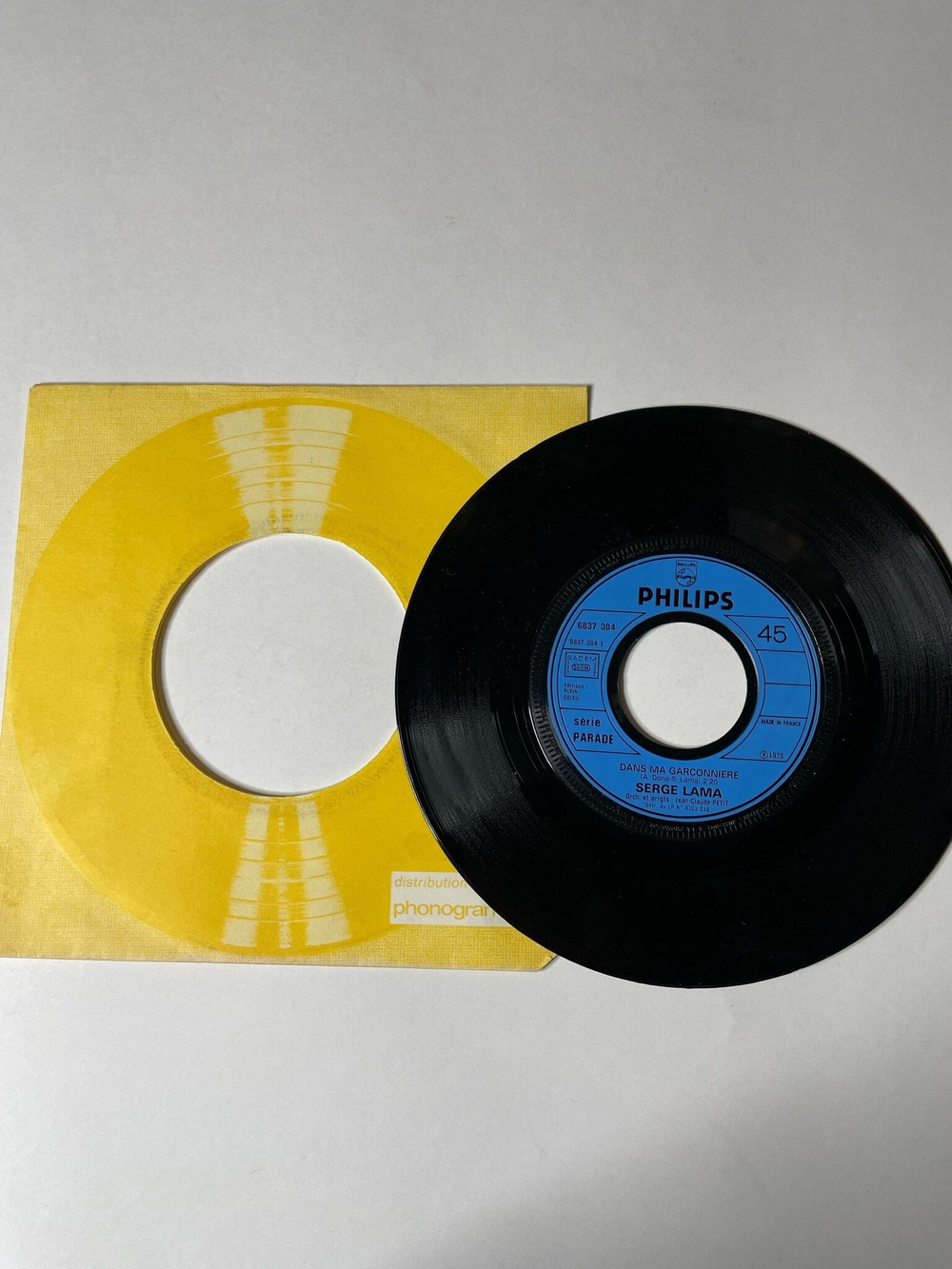 Винтажная виниловая пластинка LP Serge Lama Dans Ma Garconniere (France 1975) 7 дюймов