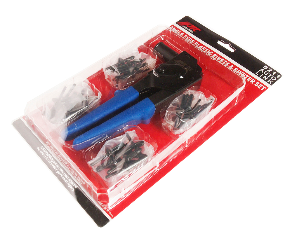 Заклепочник 5,6.3,6.6мм углового типа с заклепками 40шт. JTC