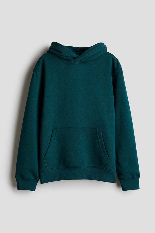 H&M Толстовка с капюшоном, темно-бирюзовый